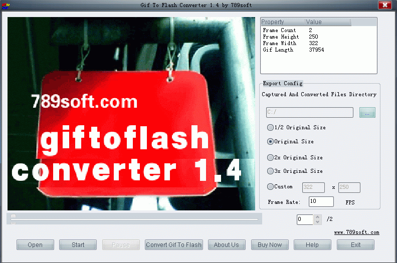 Click to view Gif To Flash Converter 1.6 screenshot