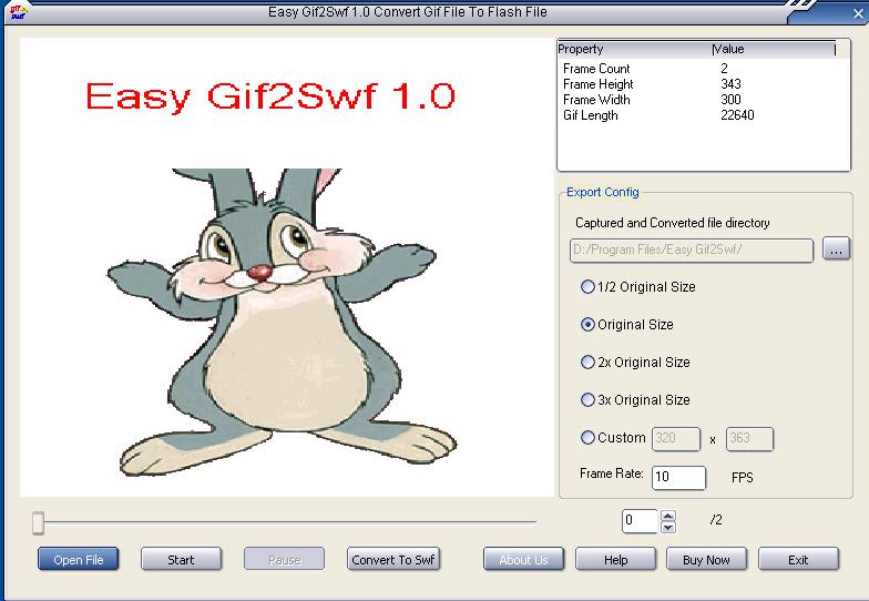 Screenshot of Easy Gif2Swf